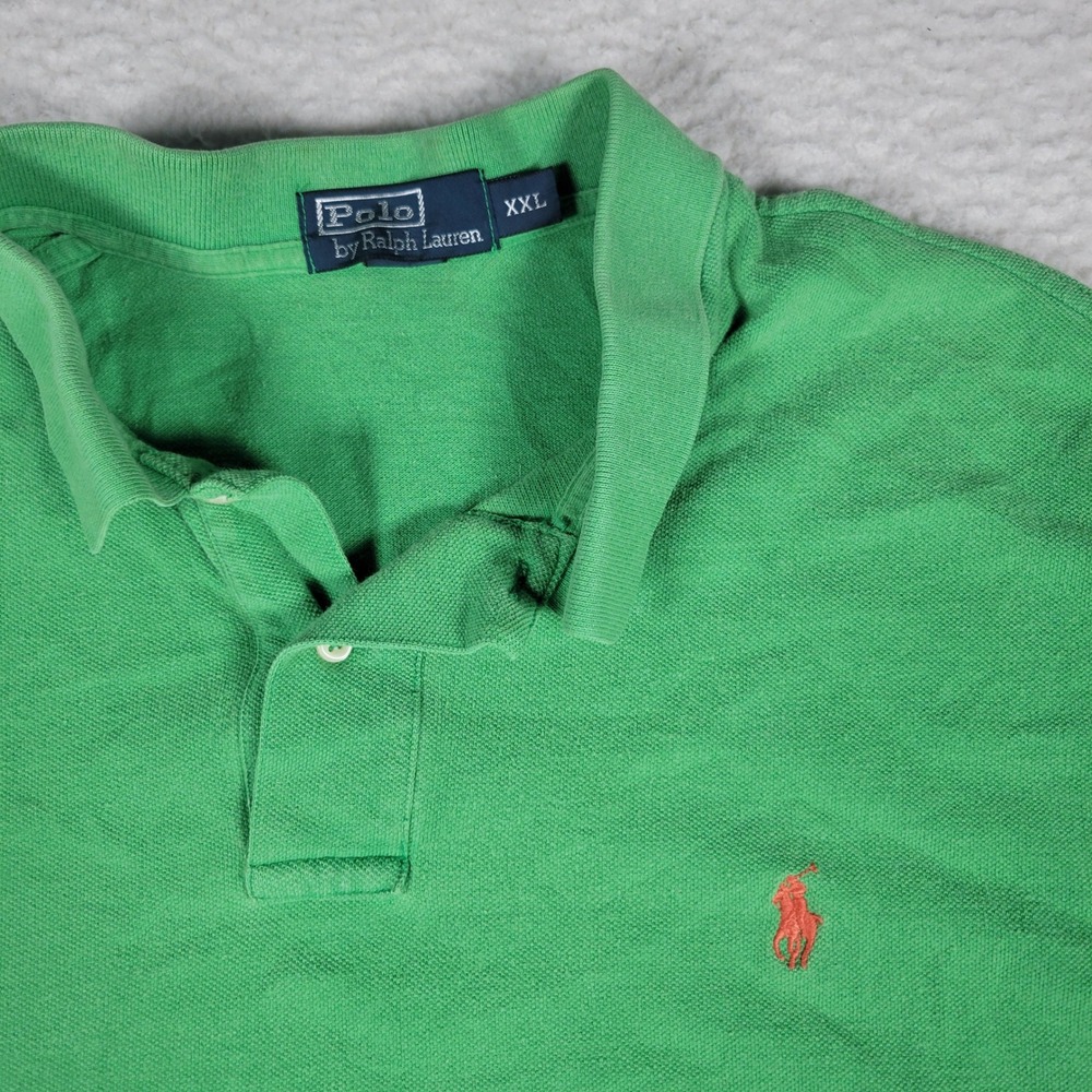 Polo Ralph Lauren Polo Shirt Mens XXL Green Short Sleeve Cotton Pique Logo